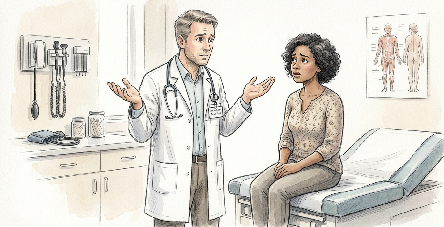Doctor appears uncertain while patient feels unheard